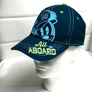 Disney Cruise Line All Aboard Mickey Mouse Teal  Adjustable Cap Hat